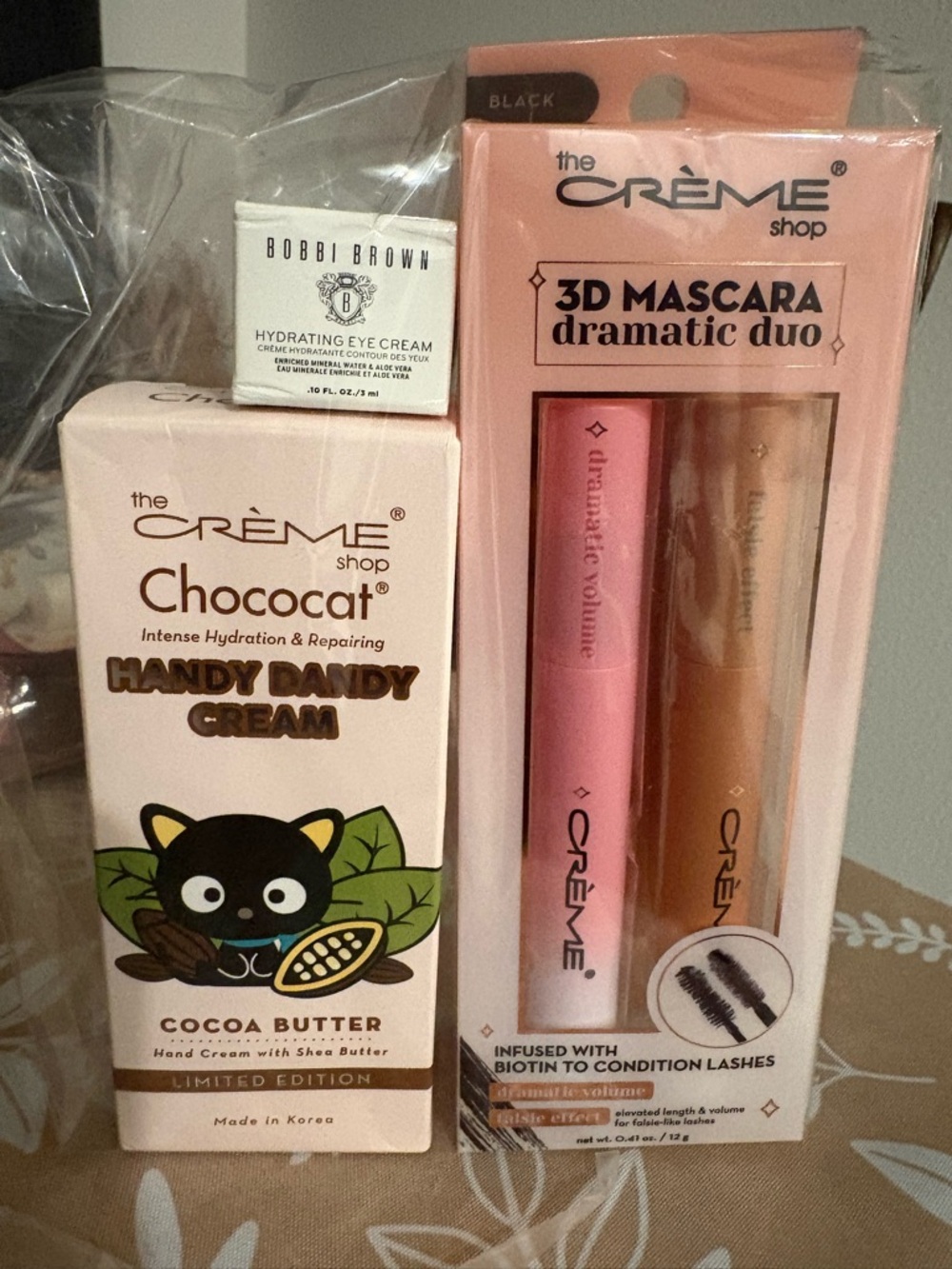 The Crème Shop Chococat Handy Dandy Cream + 3D Mascara Duo + bobbi brown EC
